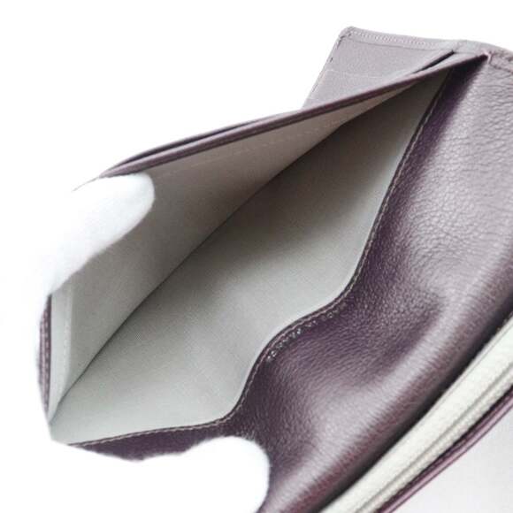 CHANEL Purple Leather Logo Wallet Wallets